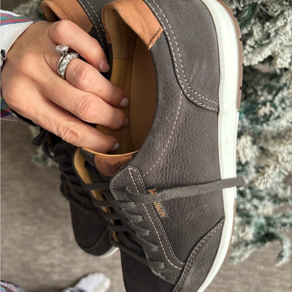 Mephisto Dark Gray Leather Sneakers Size 10 Never Worn - Picture 7 of 9